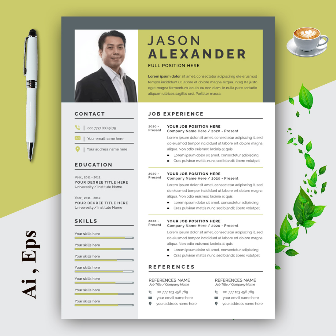 Resume Layout for Professional Designer cover image.
