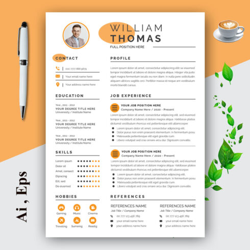 Professional Resume Layout Set cover image.