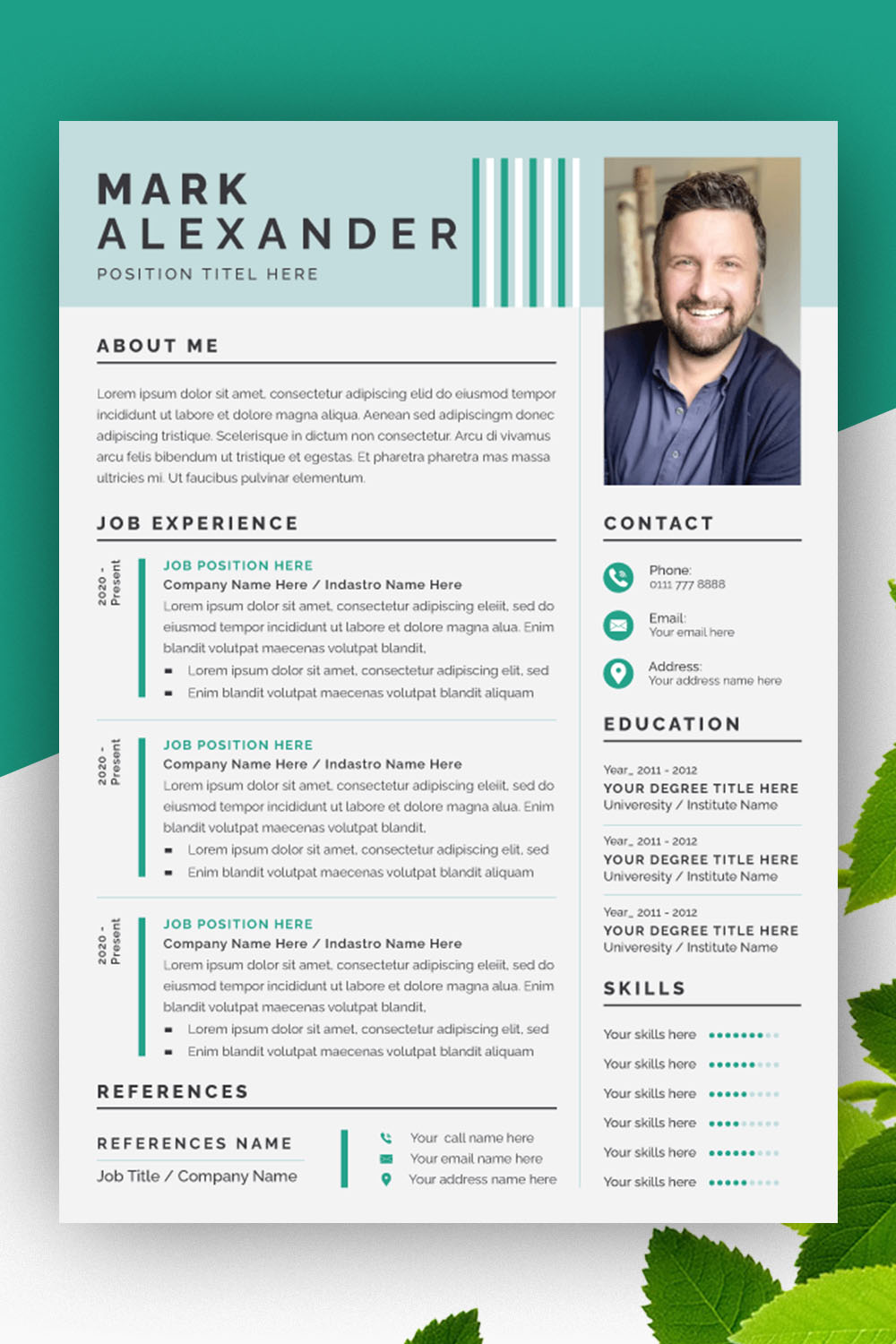 Resume and Cover Letter Layouts pinterest preview image.