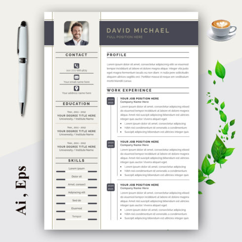 Black and White Minimalist Creative Resume Layout cover image.