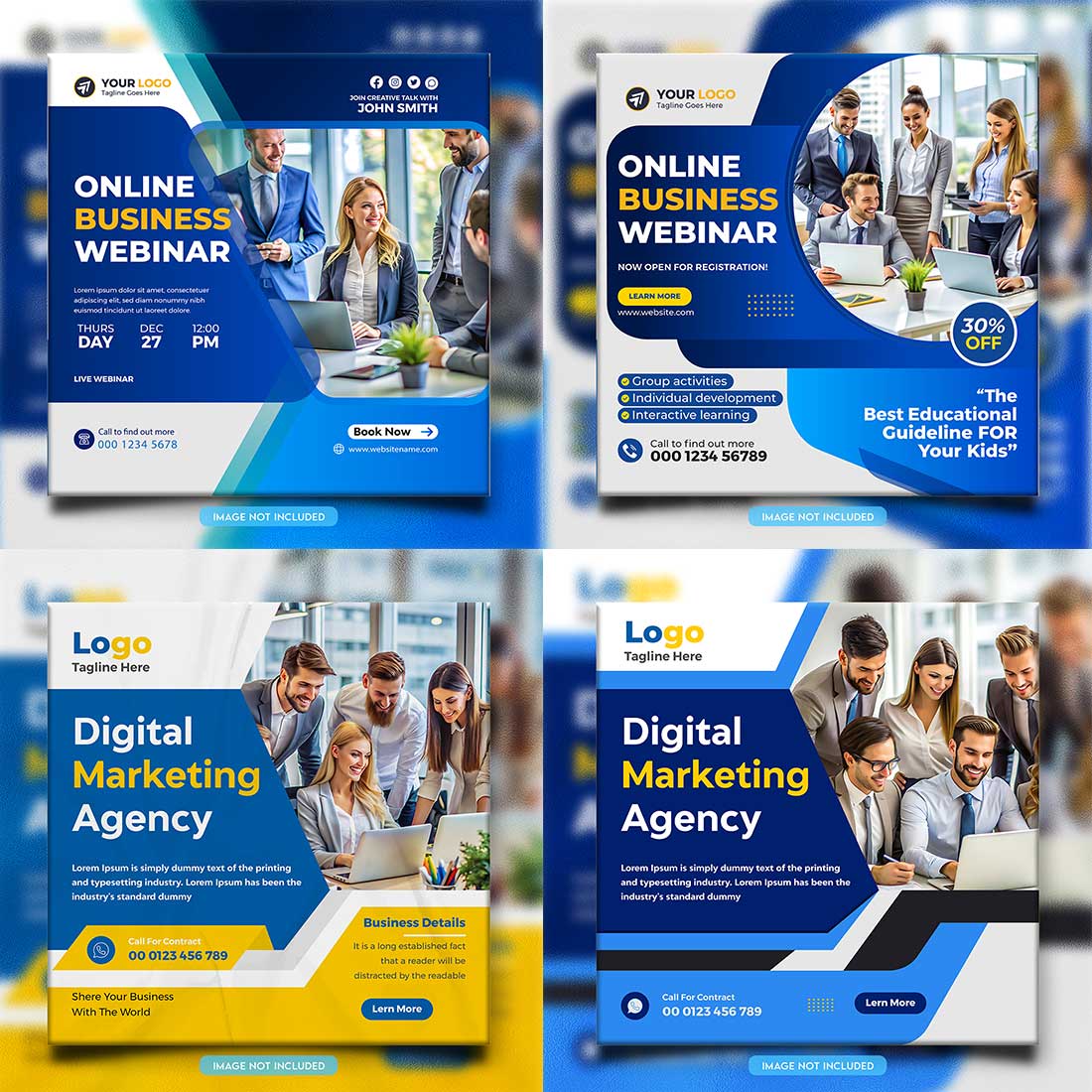 social media banner or post template bundles fully editable preview image.