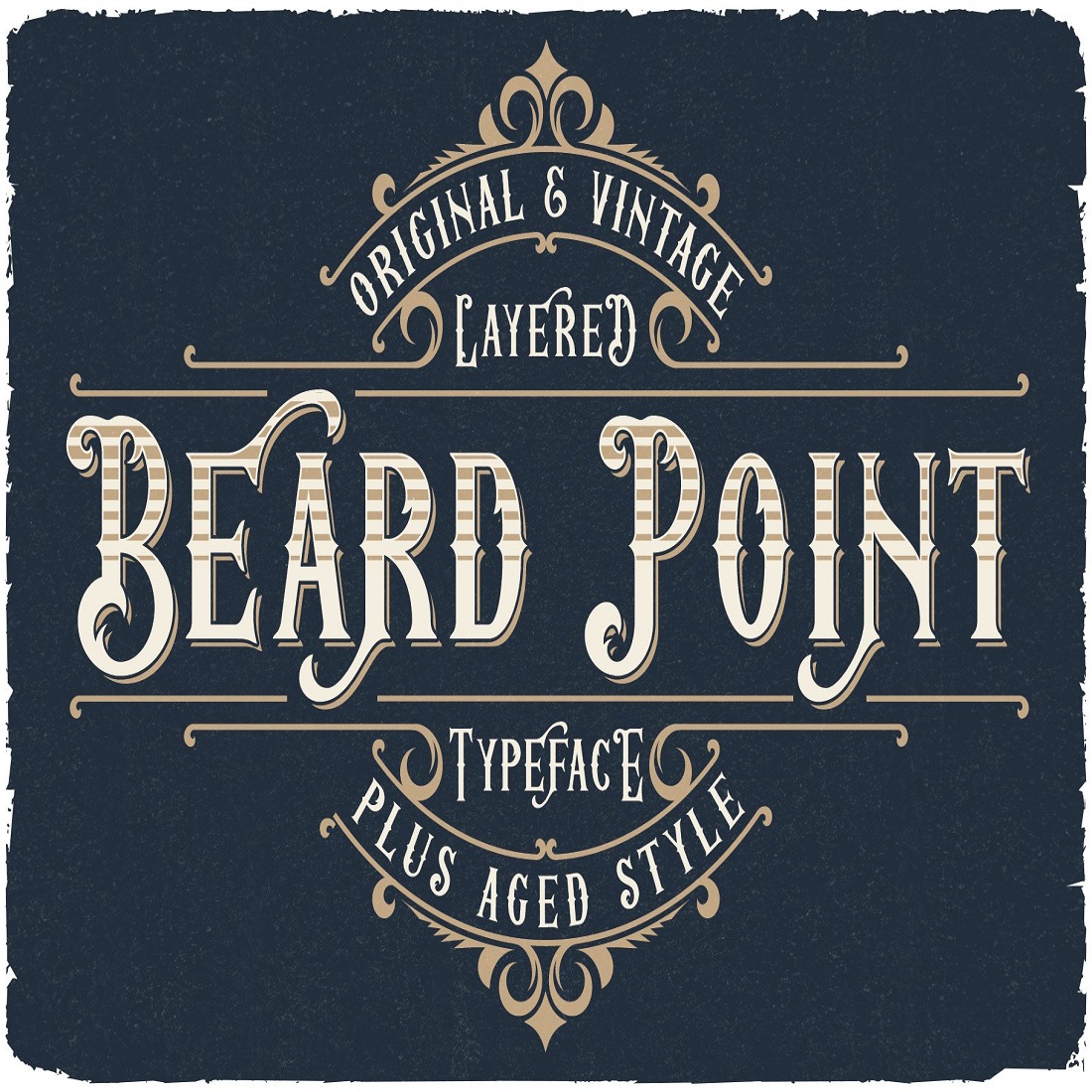 12 beard point vintage layered font 566