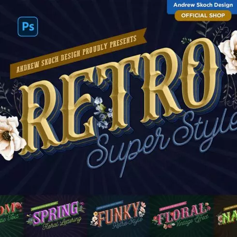 Retro Lettering Text Effect cover image.