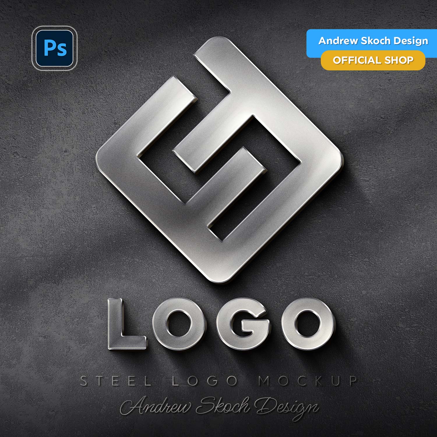 Steel Logo Photoshop Mockup cover image.