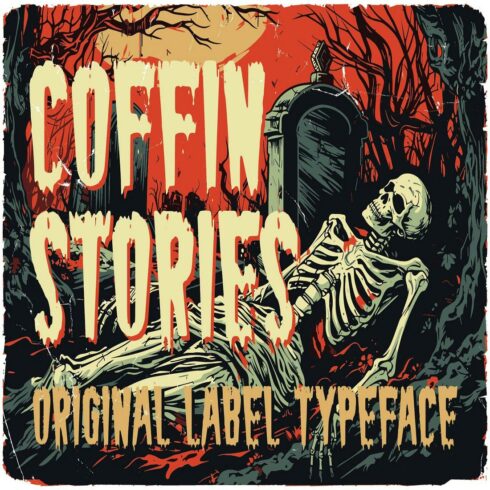 16 Coffin Stories label font cover image.