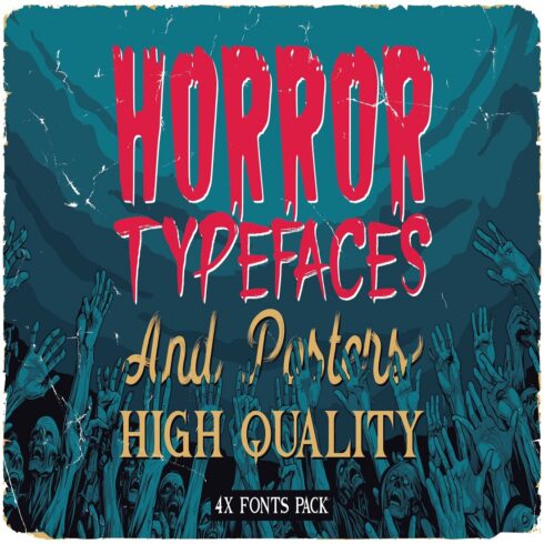 Vintage Horror Fonts & Posters Bundle cover image.