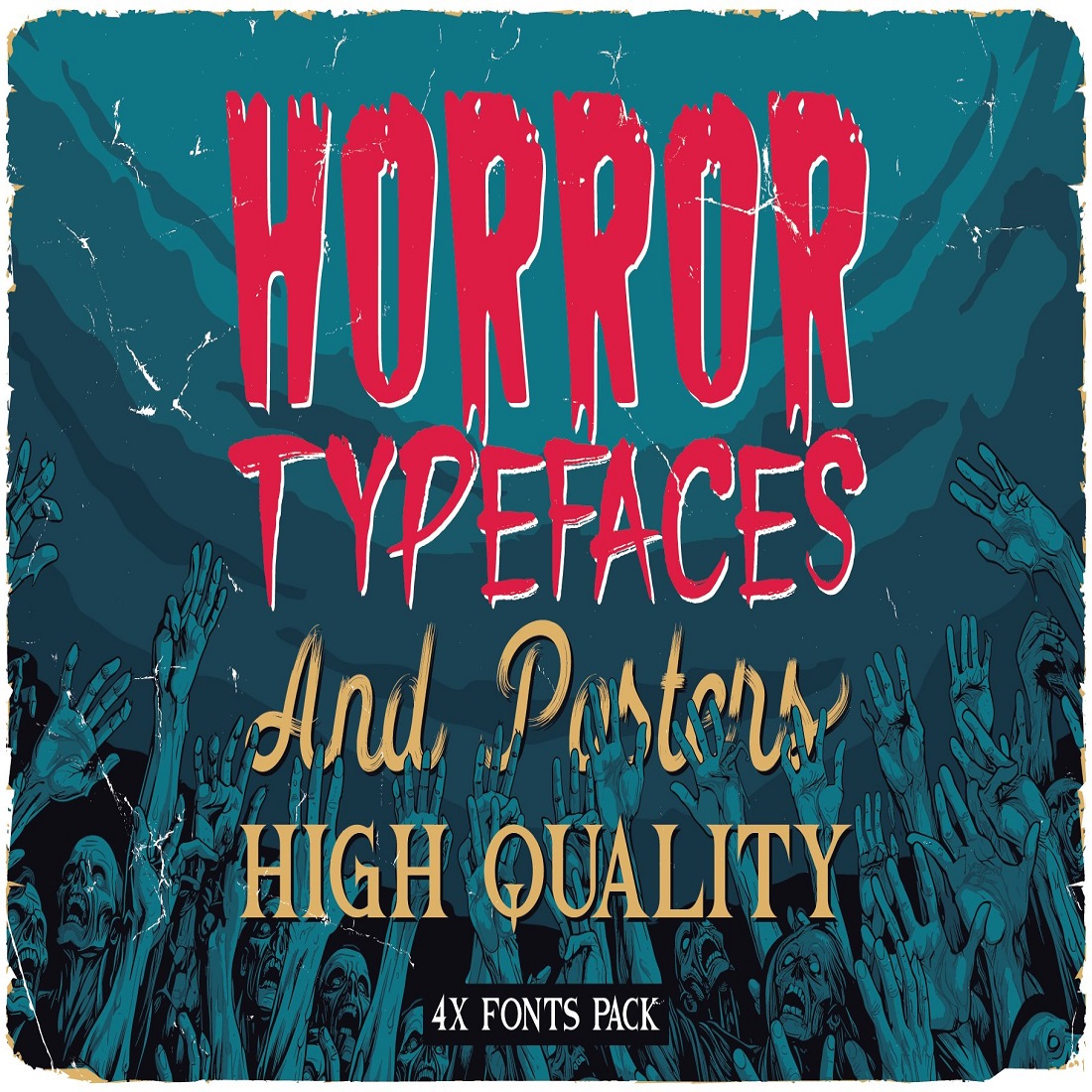 Vintage Horror Fonts & Posters Bundle preview image.