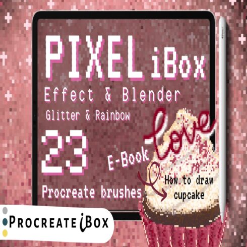 23 Pixel i Box Procreate brushes cover image.