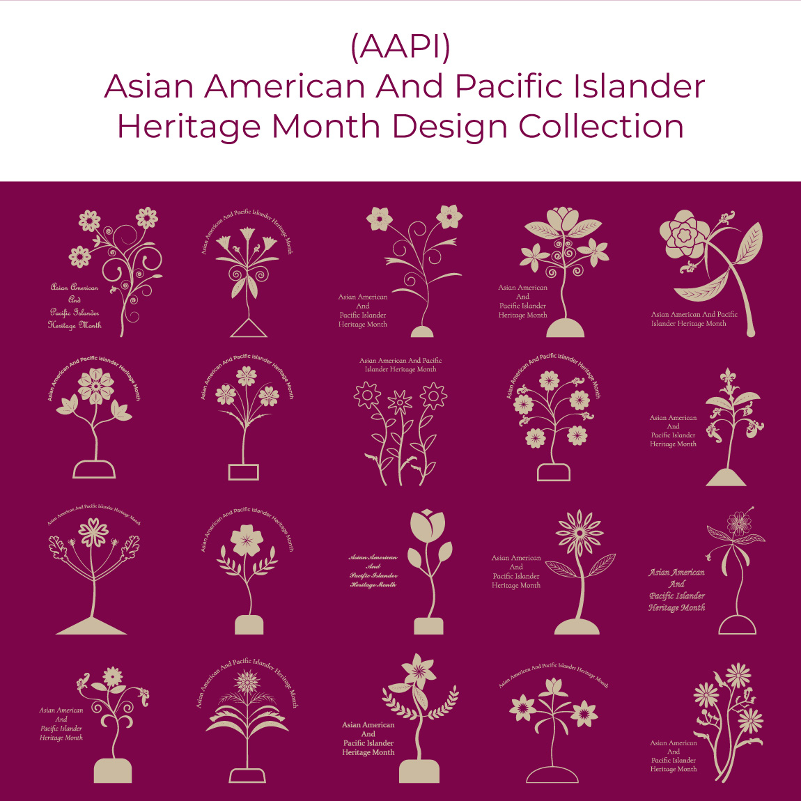 (AAPI) Asian American And Pacific Islander Heritage Month Design Collection preview image.