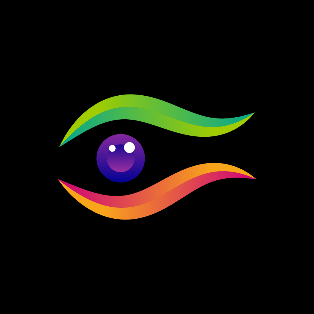Abstract colorful Eye vision logo design, Vector illustration preview image.