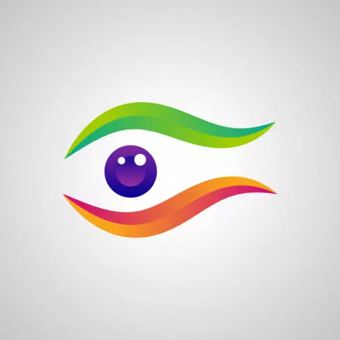 Abstract colorful Eye vision logo design, Vector illustration cover image.