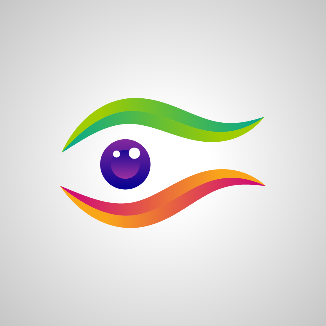 Abstract colorful Eye vision logo design, Vector illustration cover image.