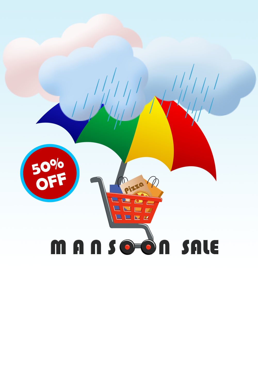 Mansoon Sale Templates pinterest preview image.