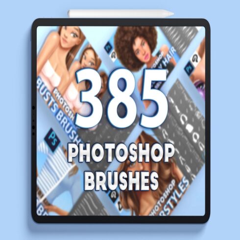 385 Photoshop brushes Photoshop bundle brushes cover image.
