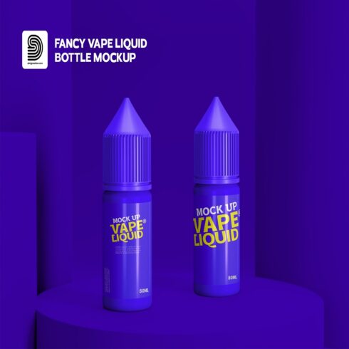 Fancy 3D Vape Liquid Bottle Mockup cover image.