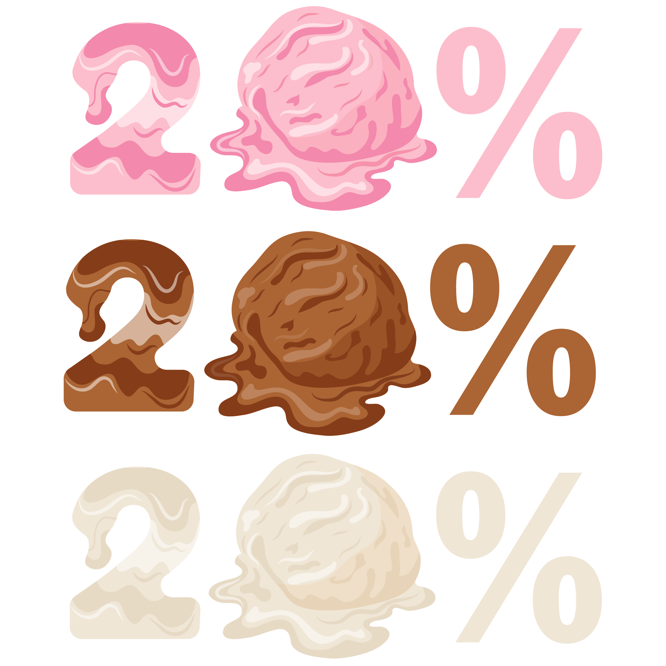 20 percent with ice cream 748