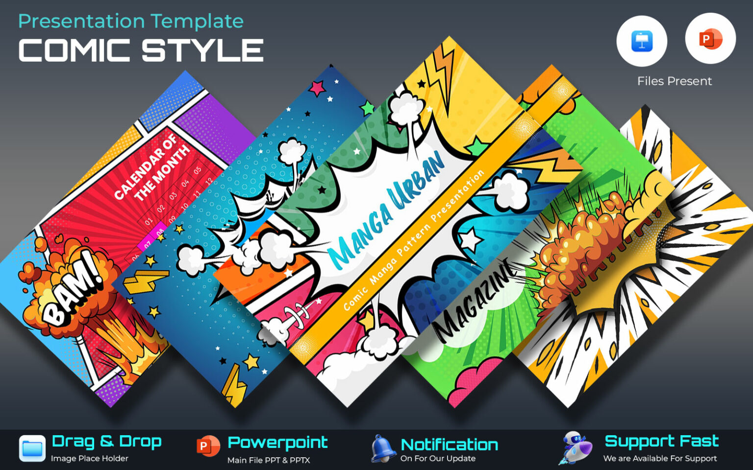 Comic Style Bundle Presentation Template - MasterBundles