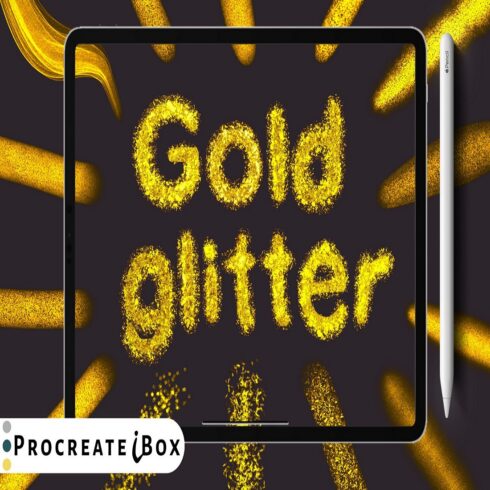 Gold glitter procreate brushes Glitter brush cover image.