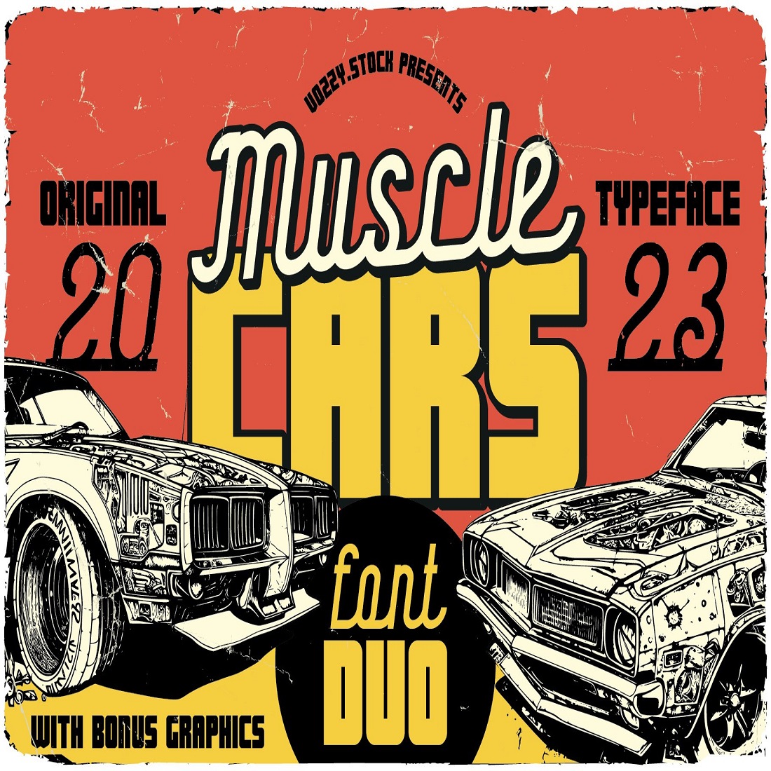 Muscle Cars Font Duo preview image.