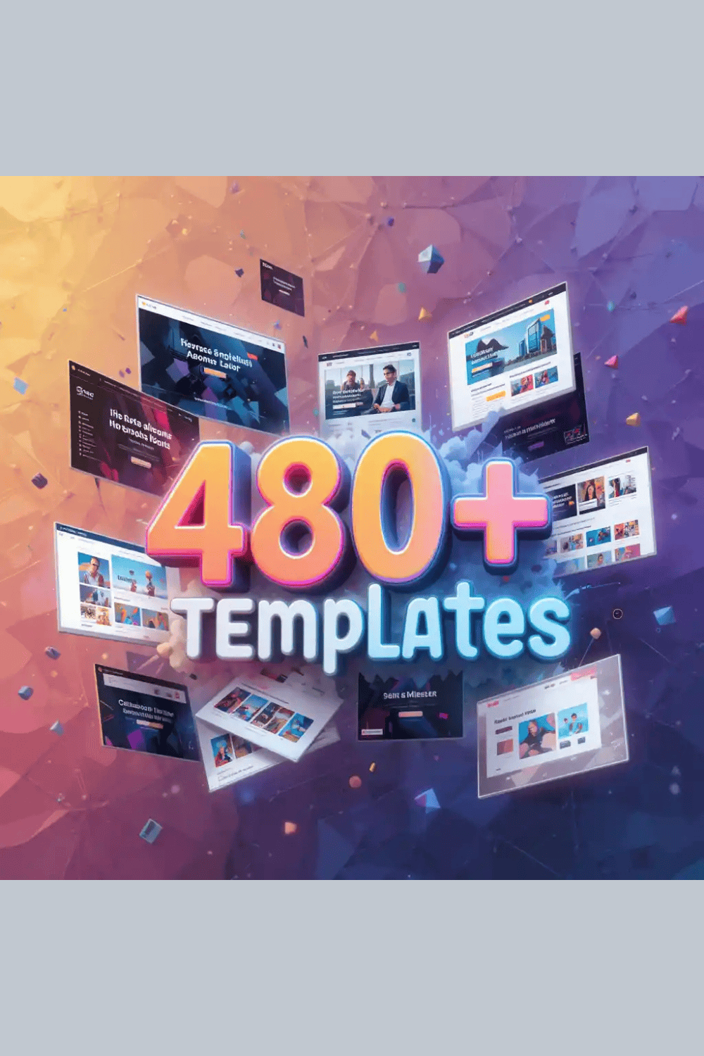 480+ HTML Website Templates – Fully Responsive & Modern Designs pinterest preview image.