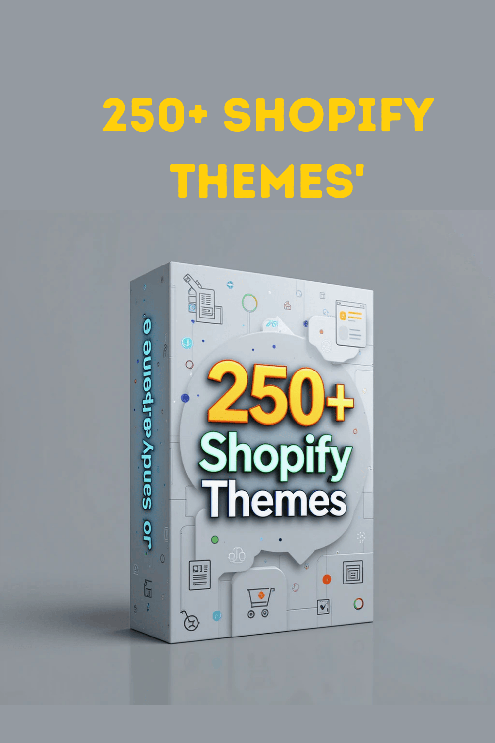 250+ Premium Shopify Themes Bundle – Fully Customizable & Mobile-Responsive Designs pinterest preview image.