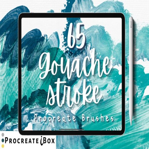 65 Gouache stamps procreate brushes cover image.