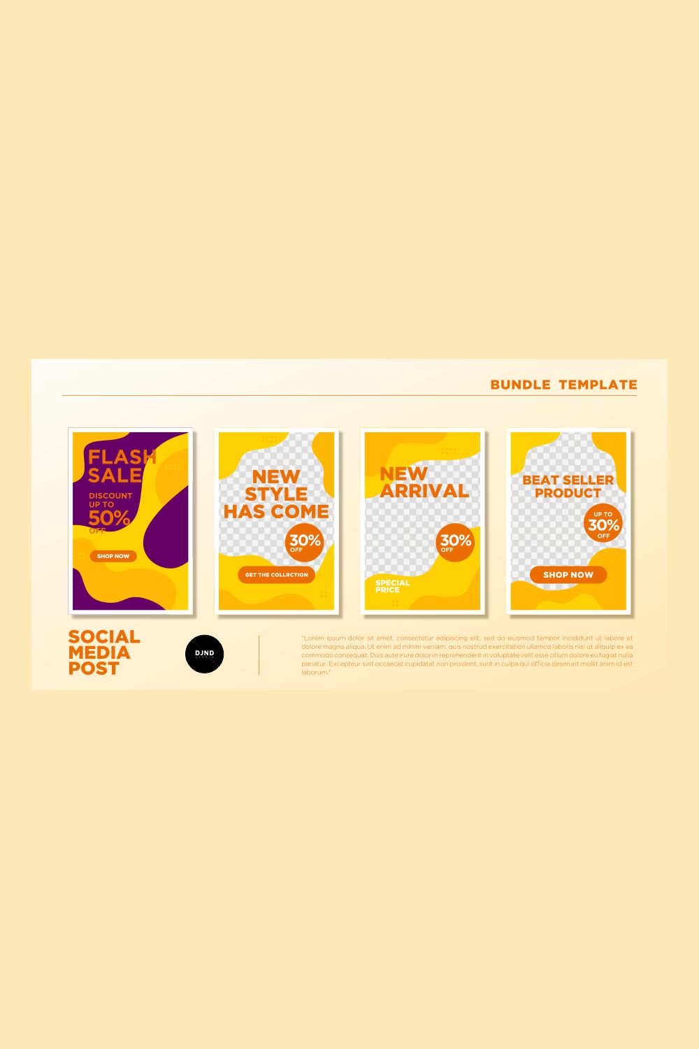 Social Media Post Template pinterest preview image.