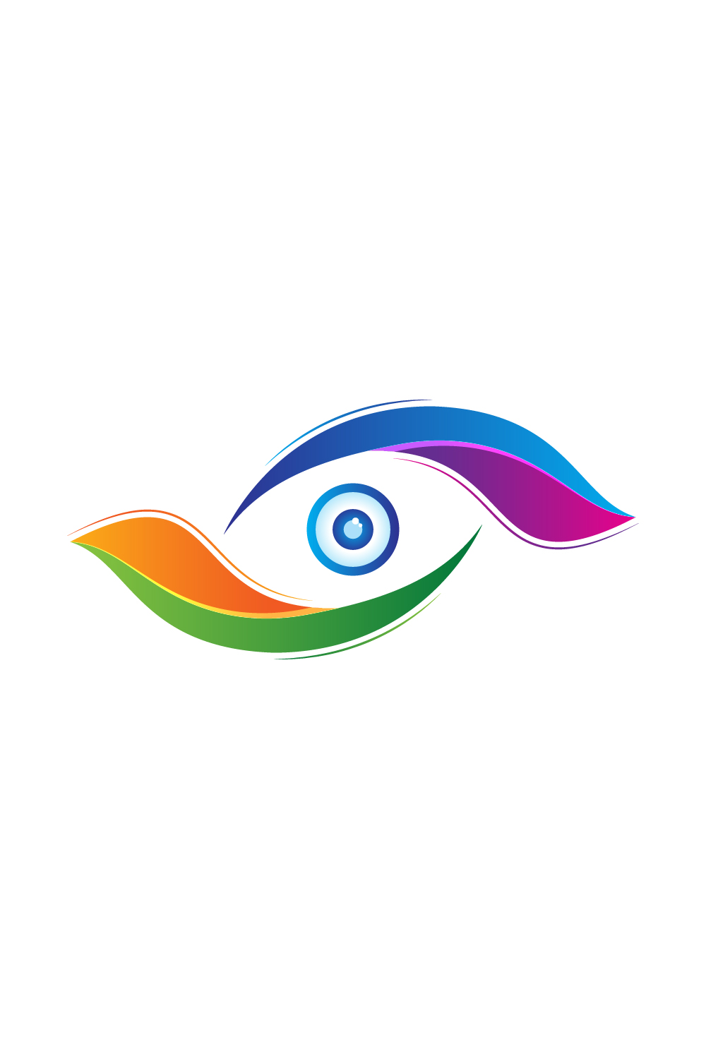Abstract colorful Eye vision logo design, Vector illustration pinterest preview image.