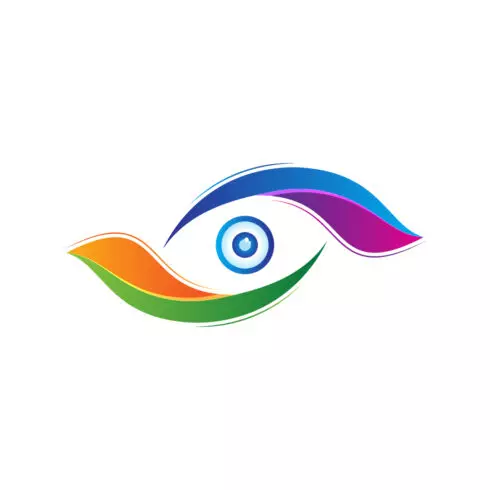 Abstract colorful Eye vision logo design, Vector illustration cover image.