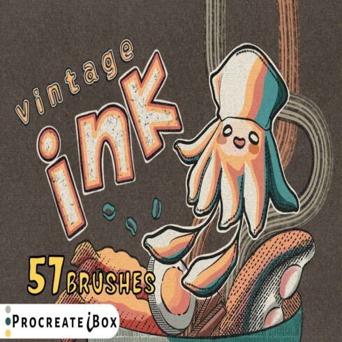 Procreate vintage ink comic brushes Vintage ink pattern cover image.