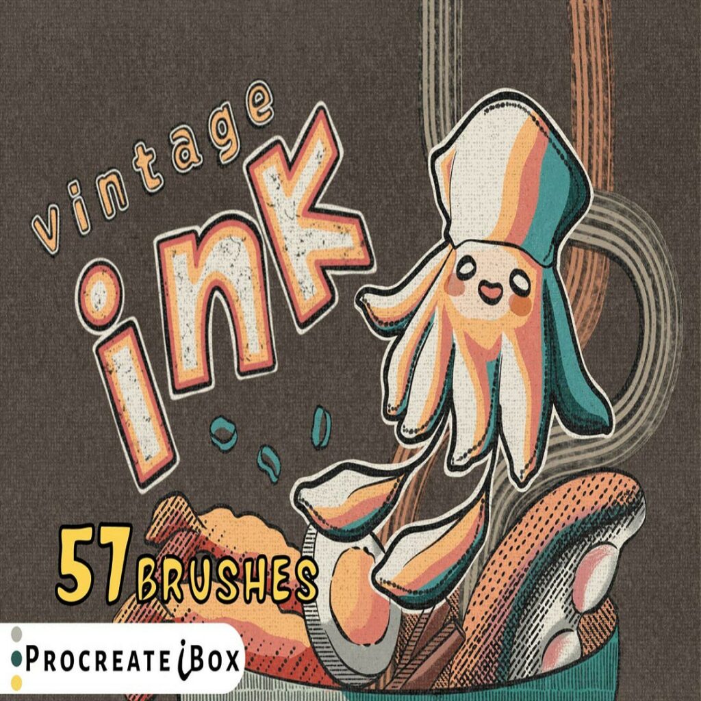 Old Ink Animation Procreate vintage ink comic brushes Vintage ink pattern - MasterBundles