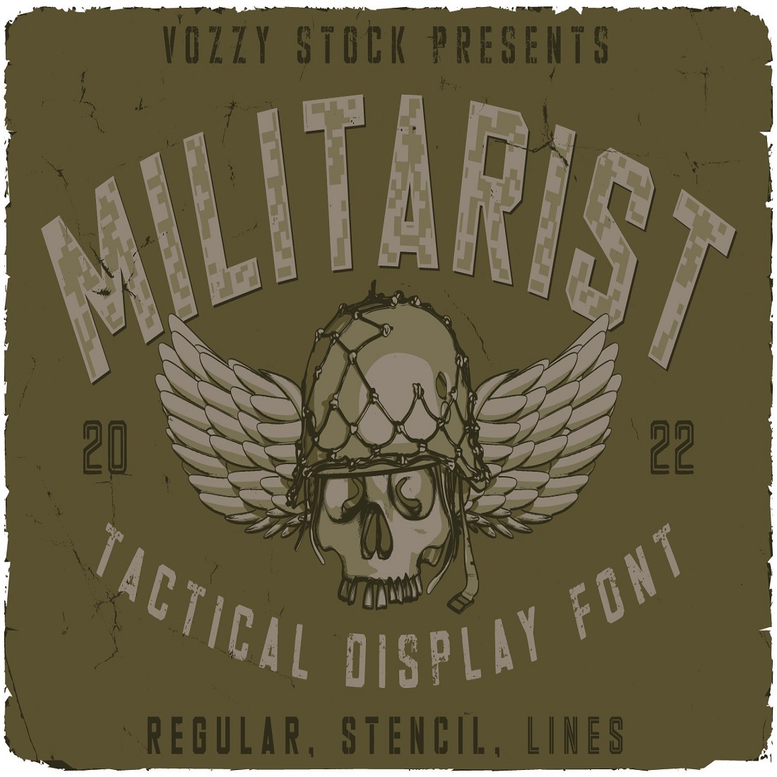 Militarist Font And Graphics preview image.
