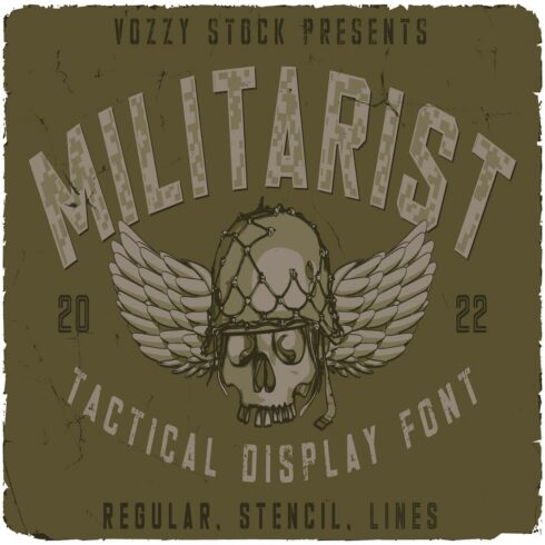 Militarist Font And Graphics cover image.
