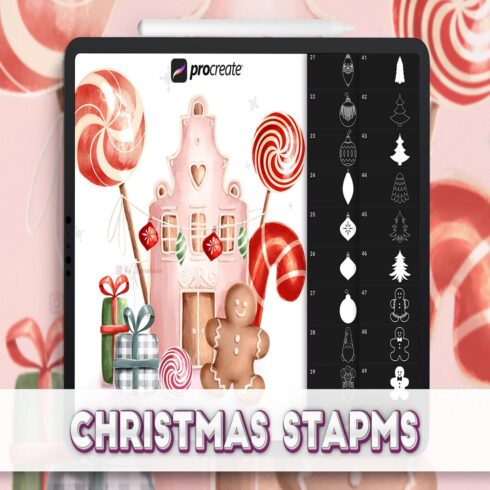 Procreate Christmas stamps cover image.