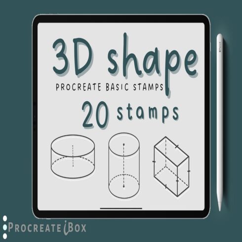 3D Shape stamp brushes for Procreate cover image.