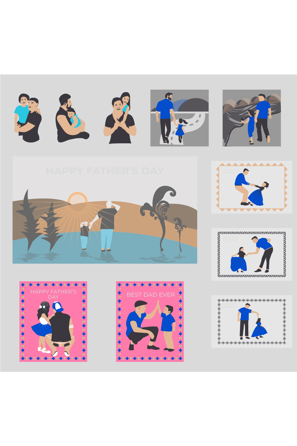 Happy Father’s Day Design Concept pinterest preview image.