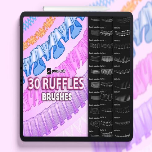 Procreate ruffles brushes cover image.