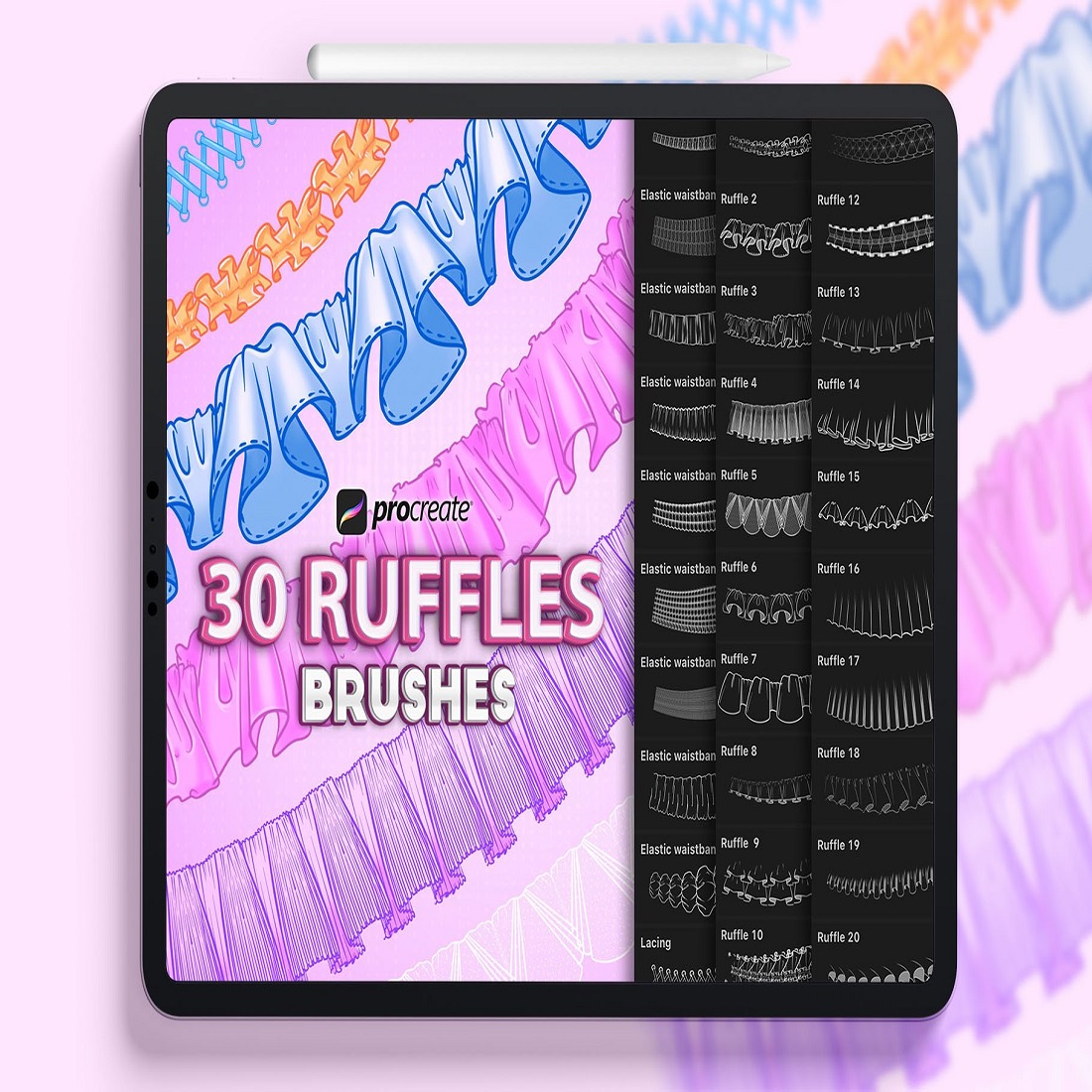 Procreate ruffles brushes cover image.