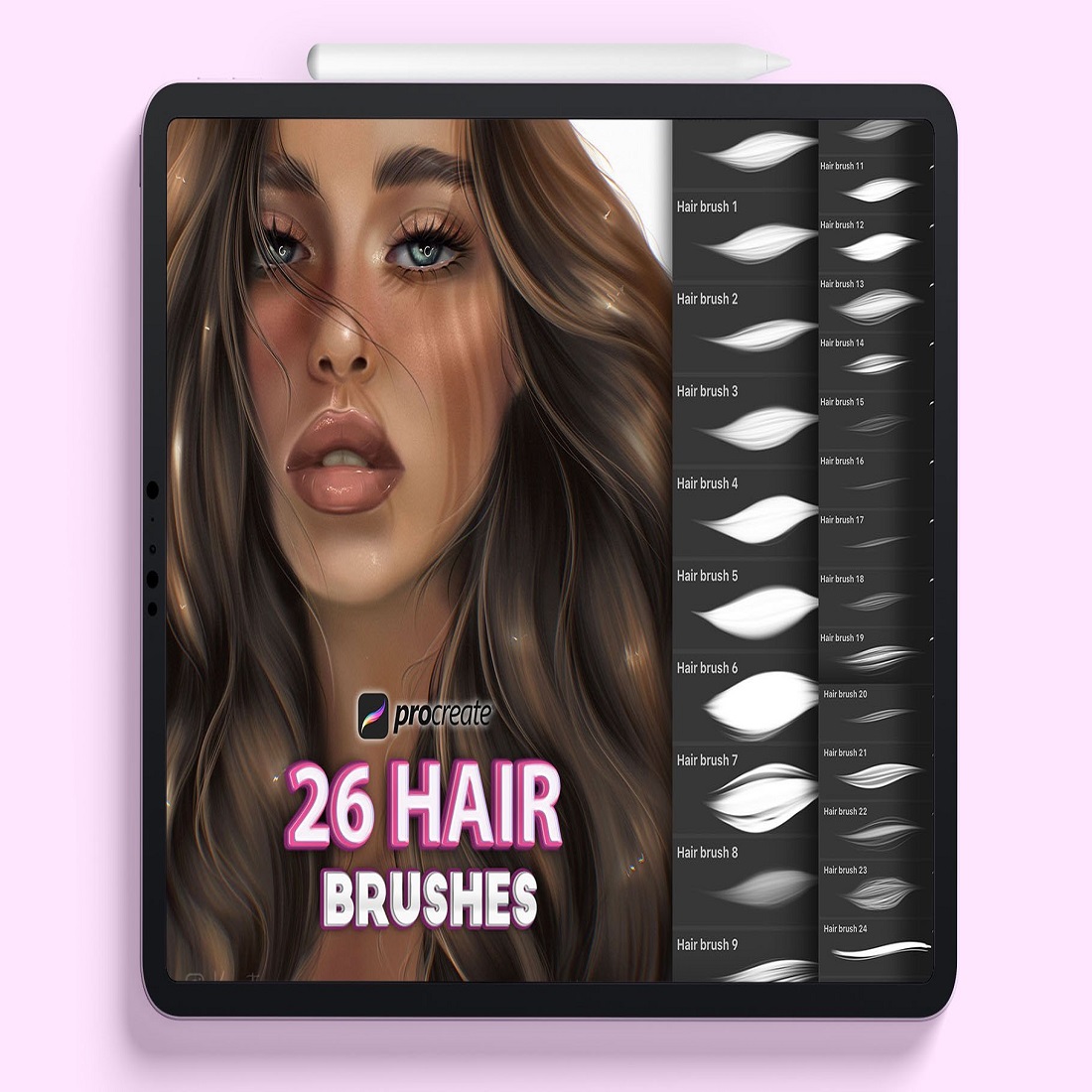 42 procreate hair brushes 789