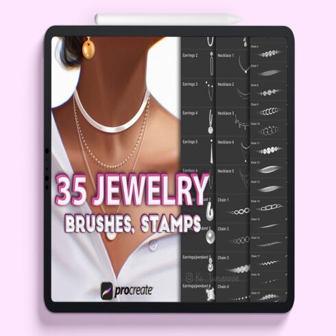 Procreate jewelry brushes cover image.
