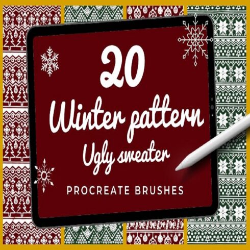 20 Procreate Christmas Winter pattern ugly sweater pattern cover image.