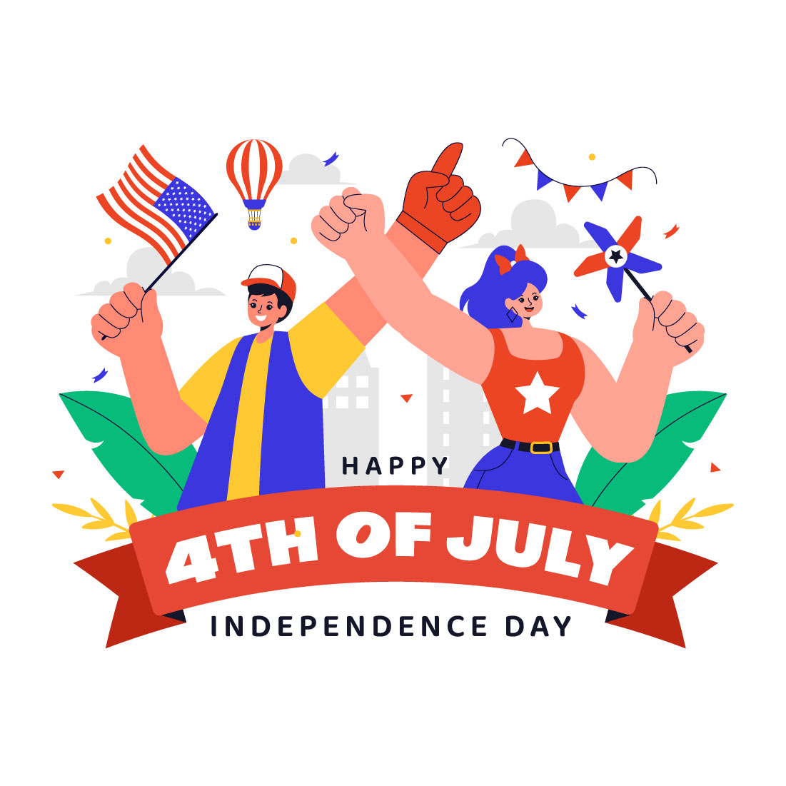9 4th of July Independence Day Illustration preview image.