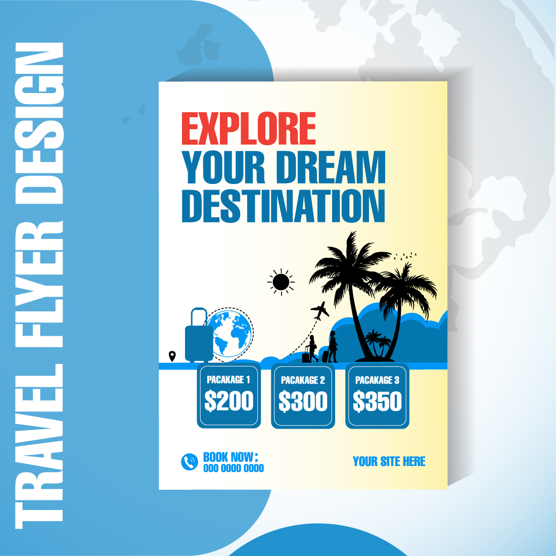 Modern Travel Flyer Template | Editable Vector Design for Travel Agencies & Tour Promotions cover image.