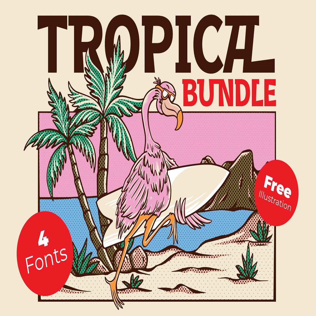 Tropical Summer Free Font preview image.
