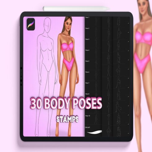 Procreate female poses brushes cover image.