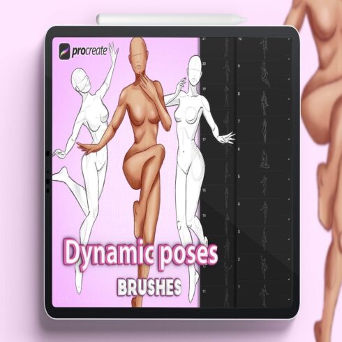 Procreate dynamic poses brushes cover image.