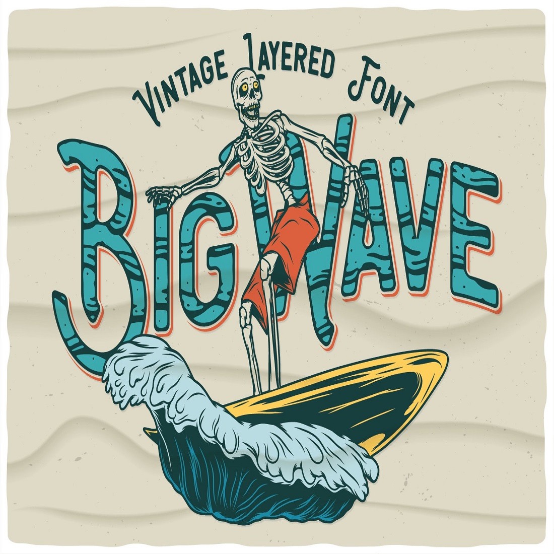 Big Wave Layered Font cover image.