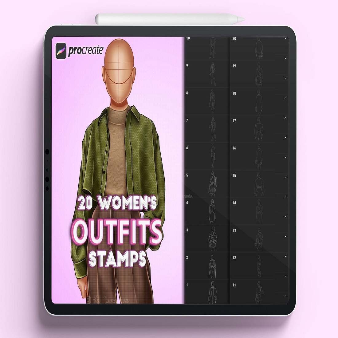 56 procreate womens outfits stamps 635