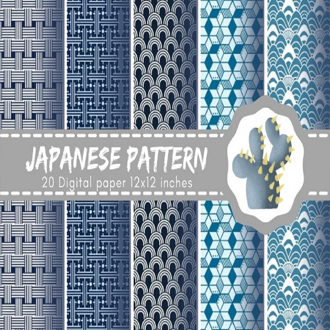 57 20 blue japanese pattern digital paper 12x12 inches 300 dpi 997