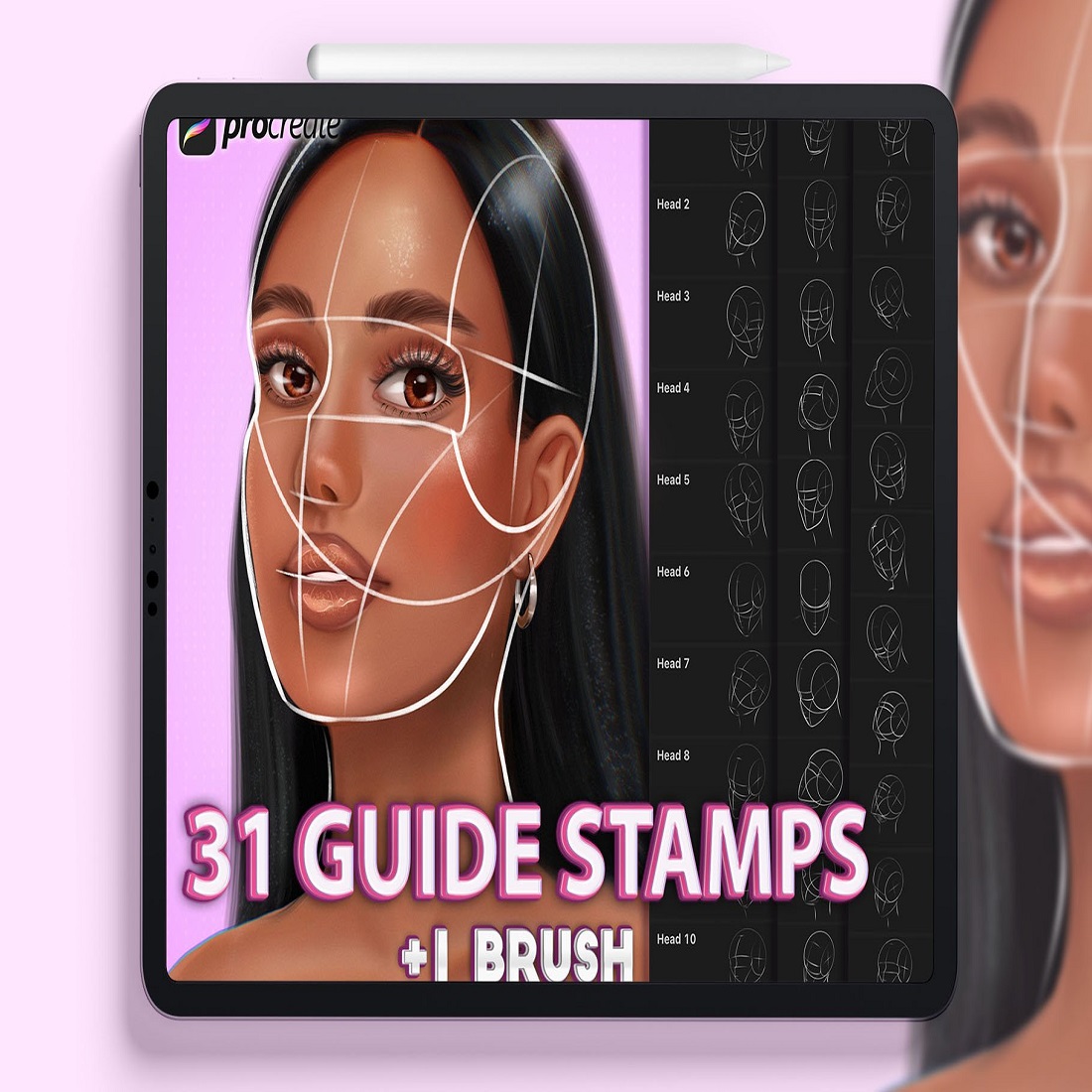 57 procreate heads brushes stamps 413